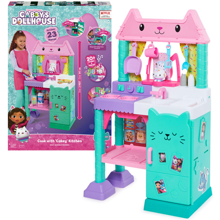 Gabby's Dollhouse Küche Kochen mit Gabby Cakey interaktive Küche 90cm 23 Elemente