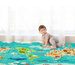 HUMBI Baby Spielmatte, Krabbelmatte, XPE-Schaumstoff, doppelseitig, flacher Streifen, wasserdicht, extragroß, Babyteppichmatte, rutschfest, 200x180x1 cm, Weltkarte Straßen