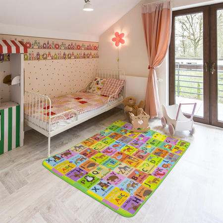 Humbi doppelseitige Lernmatte aus Schaumstoff mit deutschem Alphabet EPE 180x150x1 cm