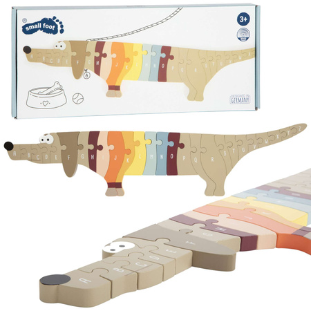 Holzpuzzle Buntes Dackel-Hundepuzzle für die Kleinsten Small Foot