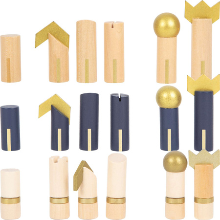 Set von hölzernen Brettspielen 3in1 Schach Dame Triktrak Puzzlespiel