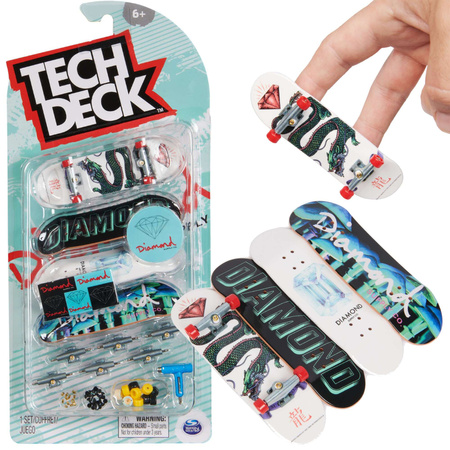 Diamond Tech Deck 4er-Pack bunte Fingerboard-Skateboards zum Zusammenbauen