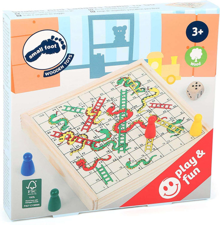 Small Foot 11211 Schlangen und Leitern Spiel aus Holz