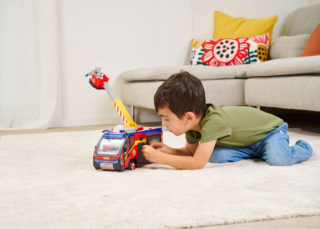 Feuerwehrmann Sam Set Großes Feuerwehrauto Jupiter interaktives Auto + 2 Figuren Licht Sound