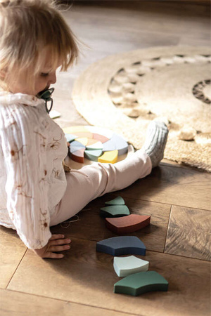 Verdrehtes Holzpuzzle Buntes Safari-Rad-Puzzlespiel