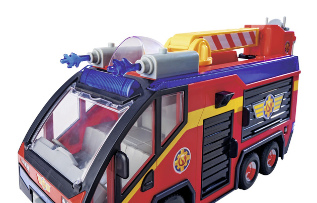 Feuerwehrmann Sam Set Großes Feuerwehrauto Jupiter interaktives Auto + 2 Figuren Licht Sound