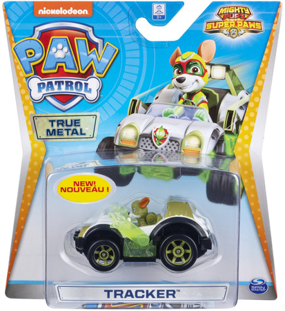 Paw Patrol Mighty Pups Tracker Metall Auto True Metal Spin Master