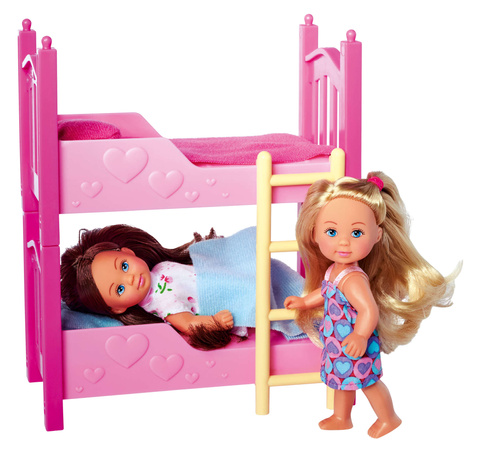 Simba 573-3847 Evi Love Set mit 2 Puppen und ausklappbarem Etagenbett