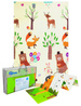 Humbi Doppelseitig faltbare Lernmatte aus XPE-Schaumstoff 120x180x0,8cm Giraffen, Masern, Teddybären, Füchse, Hirsche