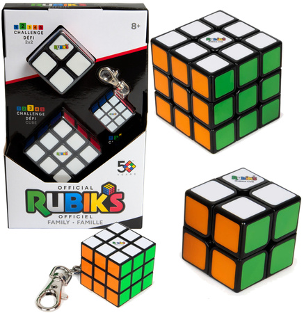 3W1 Set Original klassisches Rubik's Cube Puzzle Spielzeug Mini-Würfelpuzzle Schlüsselanhänger Rubik's (2 Würfel + Schlüsselanhänger)