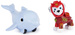 Paw Patrol Aqua Pups Figur Welpe Marshall und Delphin mit beweglichem Schwanz