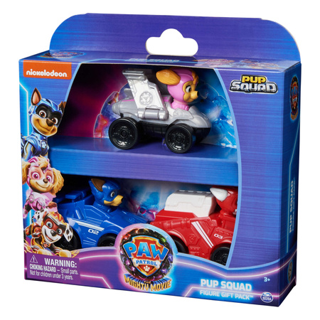 Paw Patrol The Mighty Kinofilm Set mit 3 Mini-Fahrzeugen Hundefiguren Cars