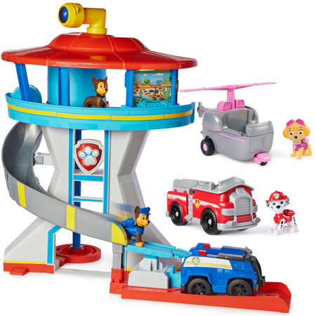 Paw Patrol Beobachtungsstation mit Polizeifahrzeug und Figuren