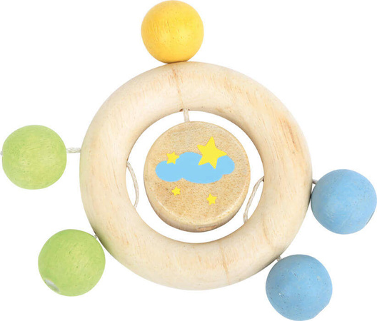 Kleiner Fuß Holz Beißring Rassel mit Perlen - Schaf