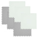 Humbi Schaumstoffmatte 180x120 Großes wasserdichtes sicheres Schaumstoffpuzzle 6 Stück weiß, grau