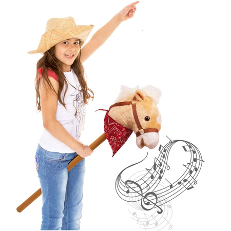 Kleiner Fuß aus Holz galoppierendes Stockpferd mit röhrendem Ton