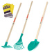 Bosch Gartenharke-Schaufel-Handschuh-Set für Kinder mit Holzgriff Klein