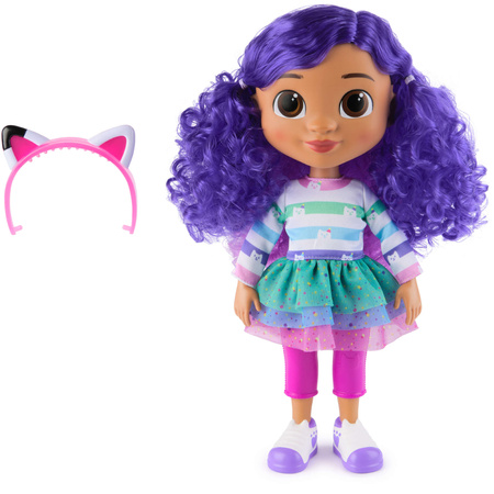 Gabi Cat House Große interaktive Gabby Puppe mit Stirnband 32 cm Sound