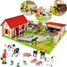 Großes Bauernhaus aus Holz + Tierfiguren 23 Stück