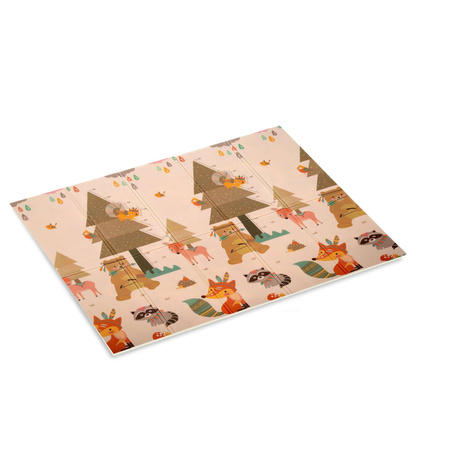 HUMBI Spielmatte Baby, Krabbelmatte, XPE Schaumstoff, Doppelseitig, Flatbar, Wasserdicht, Extra Größe, Teppich Babymatte, Rutschfest, 180x200 cm, Dorf und Wald