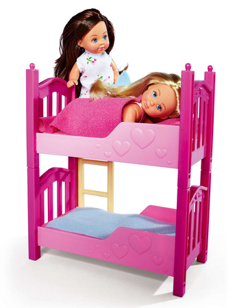 Simba 573-3847 Evi Love Set mit 2 Puppen und ausklappbarem Etagenbett