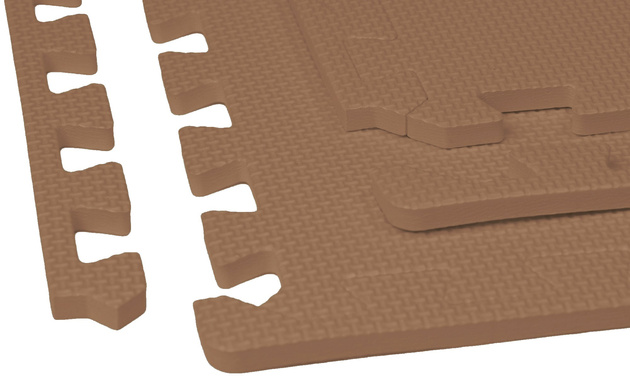 Humbi Schaumstoff Bodenmatte 120x120 Large wasserdicht sicher Schaumstoff-Puzzle 4 Stück Creme, Kupfer