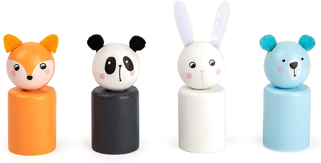 Kleiner Fuß Ludo Tiere Pastell Holz Chinaman's Game