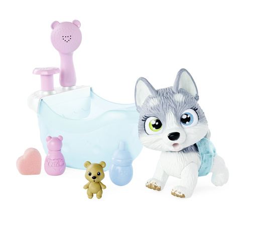 Pamper Petz interaktives Husky-Hundeset mit Wanne + Zubehör