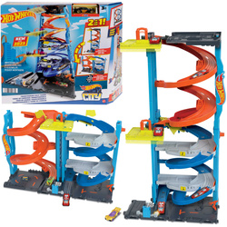 Hot Wheels City transformierbares Rennsportturm-Set + Fahrzeug