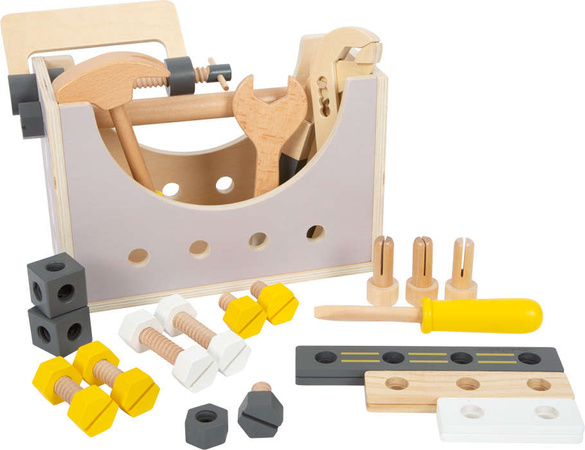 Kleiner Fuß Werkzeugkasten aus Holz 24 Artikel