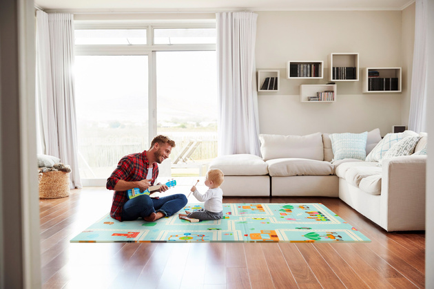 HUMBI Spielmatte Baby, Krabbelmatte, XPE Schaumstoff, Doppelseitig, Flatbar, Wasserdicht, Extra Größe, Teppich Babymatte, Rutschfest, 120x180 Maßnahme Straßen