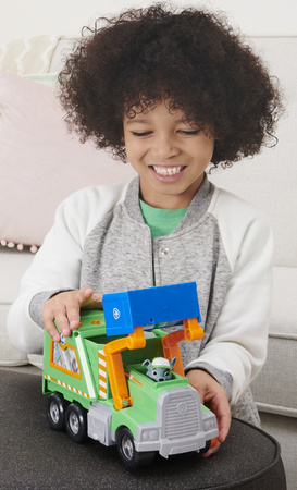 Paw Patrol Rocky Figur und großer Recycling-Müllwagen + Zubehör