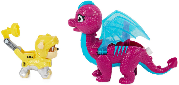 Paw Patrol Rescue Knights Ritter-Figur Rubble und Blizzie-Drache