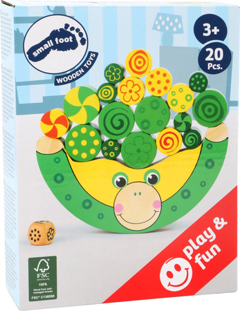 Balancierender Frosch aus Holz für Kinder mit kleinem Fuß