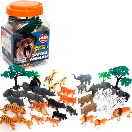 Großes Wildlife-Safari-Figurenset 40 Teile
