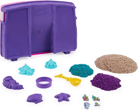 Kinetic Sand kinetischer Sandkoffer-Set Mermaid's Palace 3 Farben + Zubehör