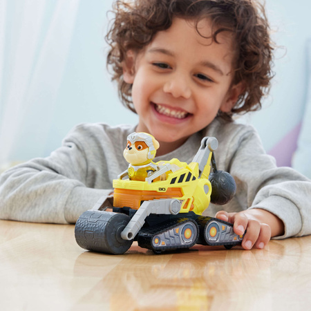 Paw Patrol The Movie 2 Set Figur Rubble Hund Fahrzeug gelb Cars Rollo Licht Sound