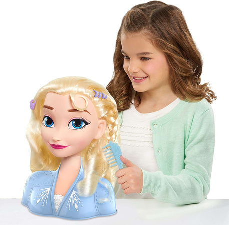 Disney Prinzessin Kopf Kämmen und Styling Puppe Elsa Die Eiskönigin +Zubehör