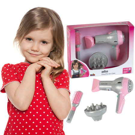 Braun Haartrockner mit Diffusor und Bürste für Kinder Klein