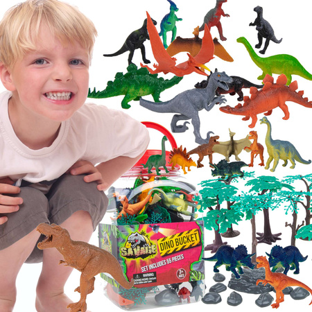 Savage Satz von Dinosaurier-Figuren in einem Behälter 55 Stück