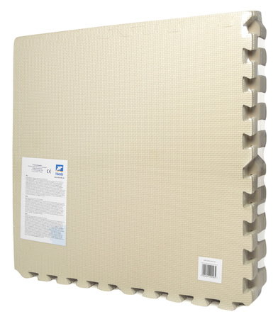 Humbi Schaumstoffbodenmatte 180x180 Großes wasserdichtes sicheres Schaumstoffpuzzle 9 Stück creme, beige