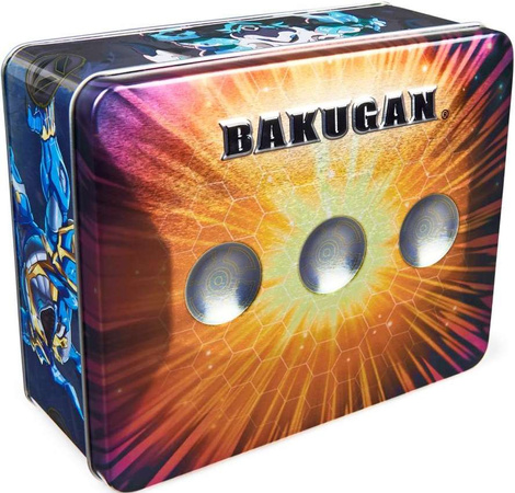 Bakugan Box Zinn Baku-Tin + 2 Figuren und Sectanoid Karten