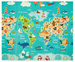 HUMBI Baby Spielmatte, Krabbelmatte, XPE-Schaumstoff, doppelseitig, flacher Streifen, wasserdicht, extragroß, Babyteppichmatte, rutschfest, 200x180x1 cm, Weltkarte Straßen