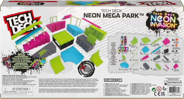 Fingerboard Ramp Neon Mega Park Invasion Skatepark + 4 Trickkarten