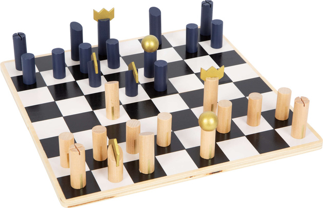 Set von hölzernen Brettspielen 3in1 Schach Dame Triktrak Puzzlespiel