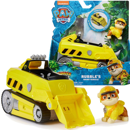 Paw Patrol Jungle Pups Fahrzeug Rubble + Figurenset