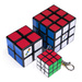 3W1 Set Original klassisches Rubik's Cube Puzzle Spielzeug Mini-Würfelpuzzle Schlüsselanhänger Rubik's (2 Würfel + Schlüsselanhänger)