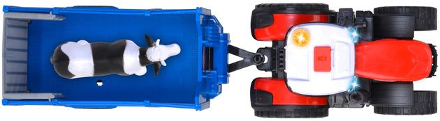 Interaktiver landwirtschaftlicher Traktor mit Anhänger + Kuh-Figur Licht Sound