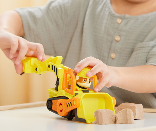 Paw Patrol Rubble Charger Baufahrzeug Roter Heppo Grabber mit Figur 6cm