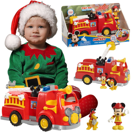 Micky Maus Großes Feuerwehrauto Interaktive Fahrzeugfigur Pluto Mickey Disney Licht und Ton